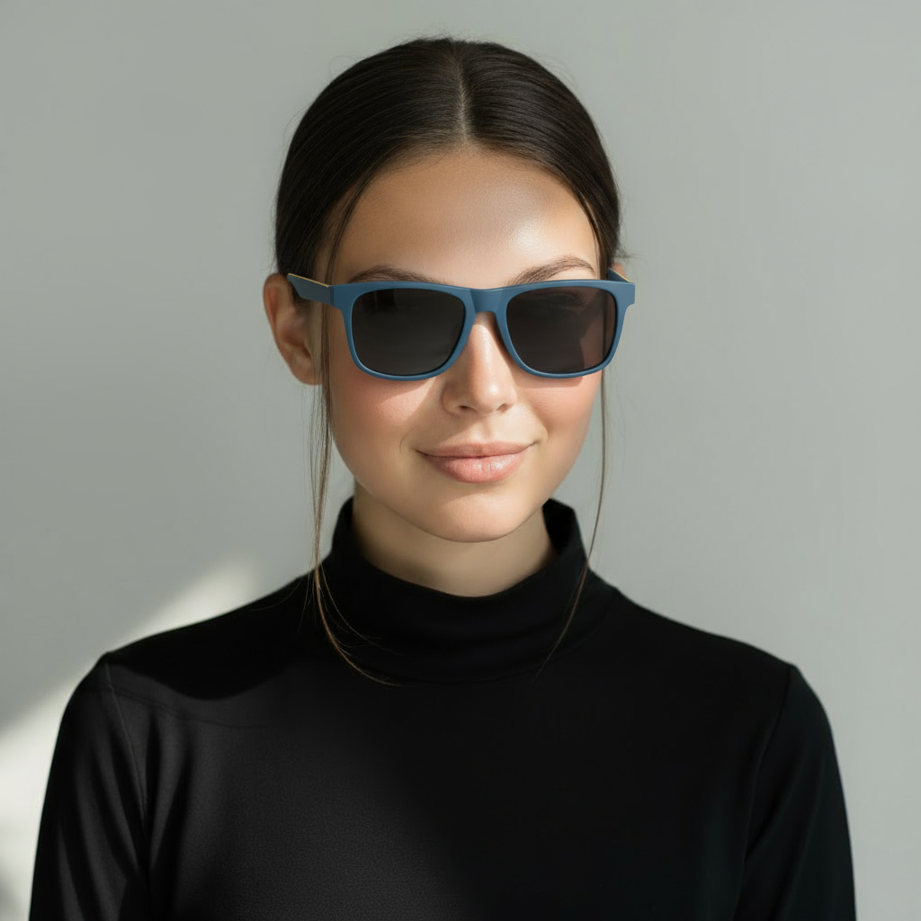 Square blue sport sunglasses