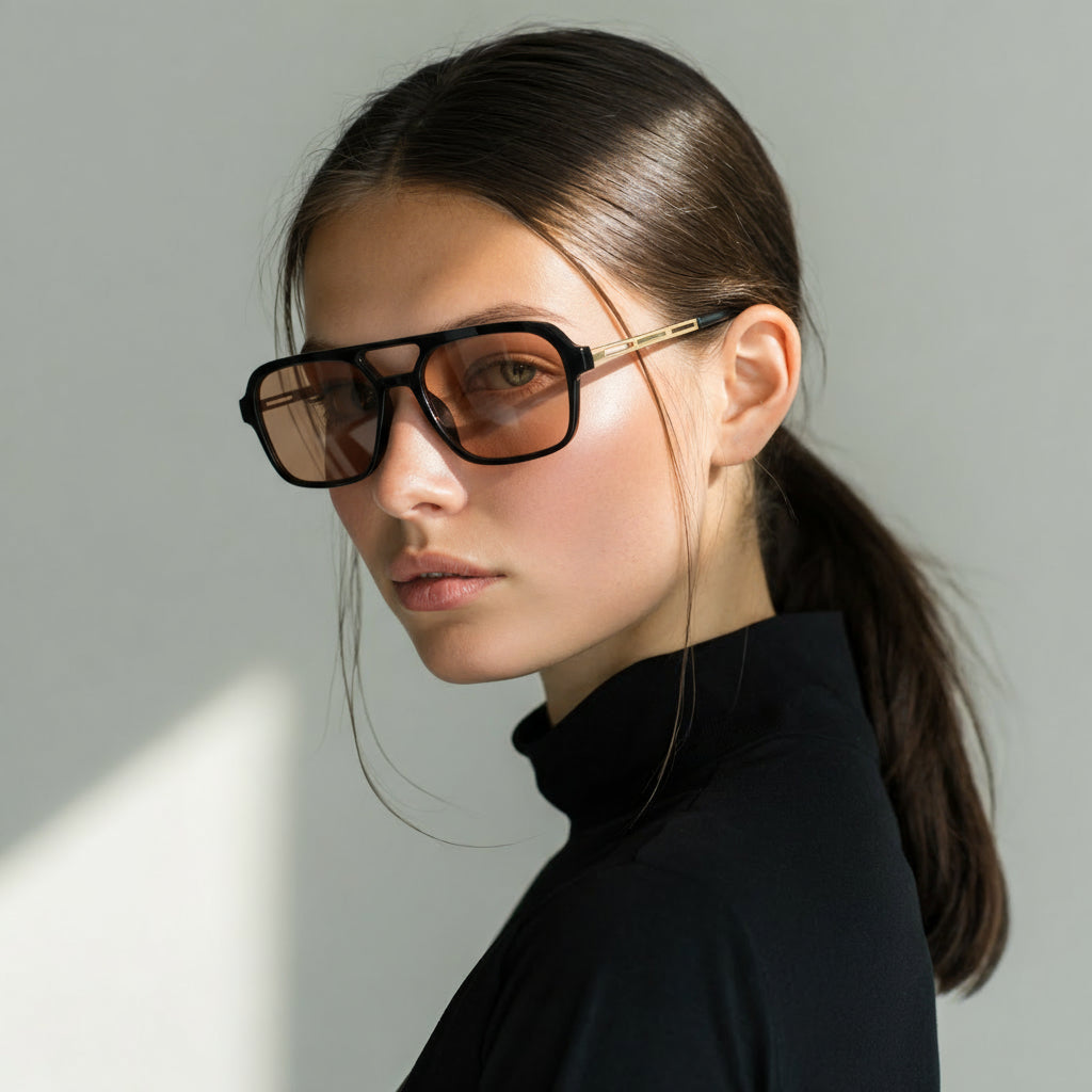 Classic torotise and blue aviator sunglasses