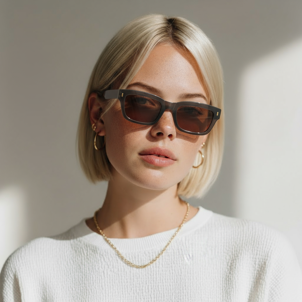 Rectangular tortoise sunglasses