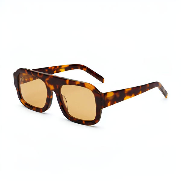 Yellow tortoise aviator sunglasses