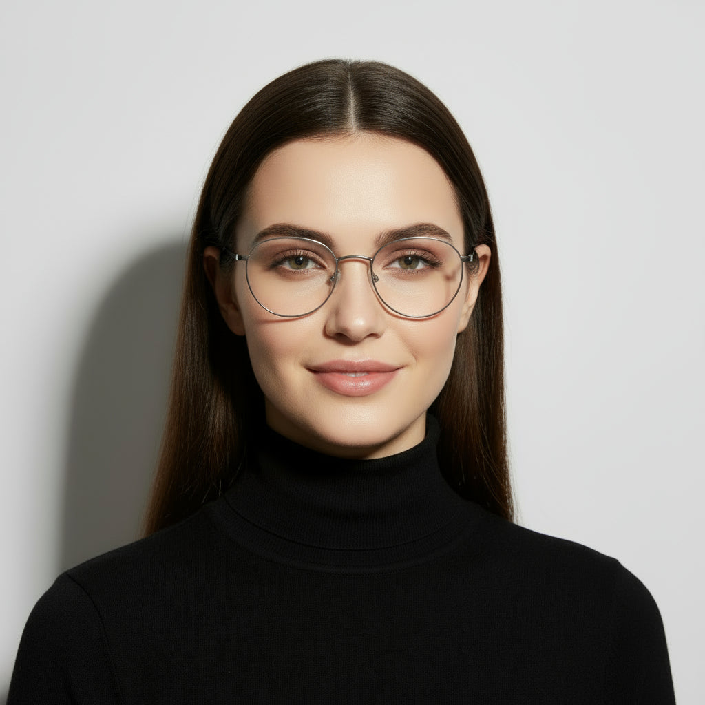 Round silver eyeglasses