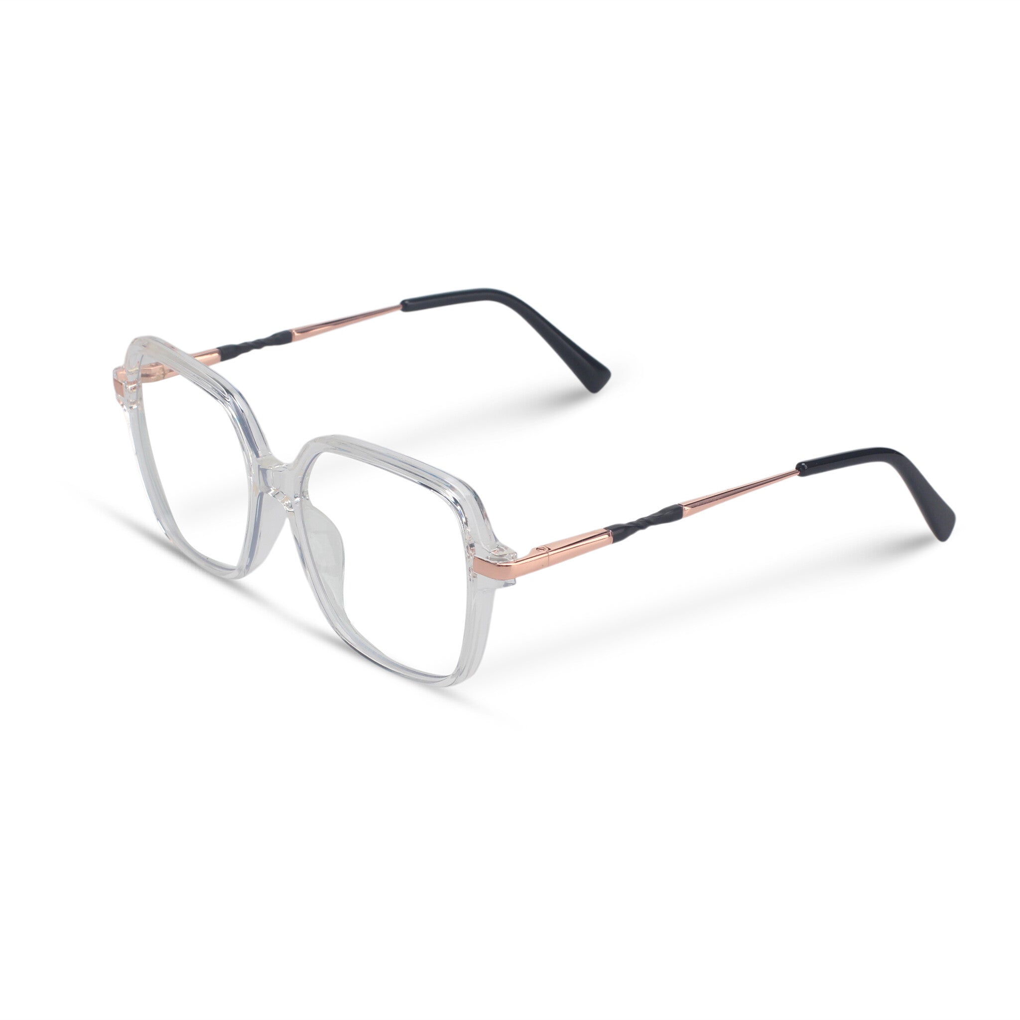 Geometric transparent eyeglasses