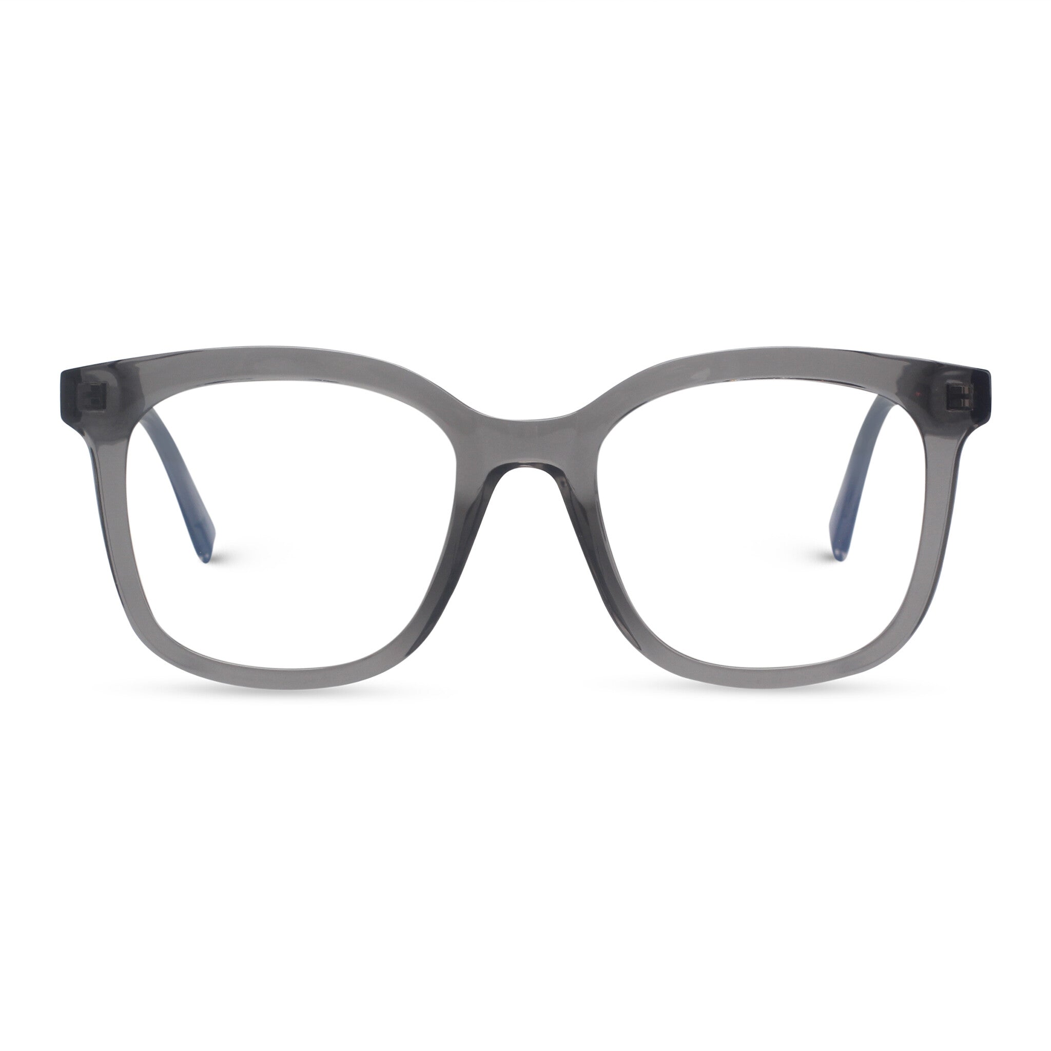 Oversized square grey eyeglasses