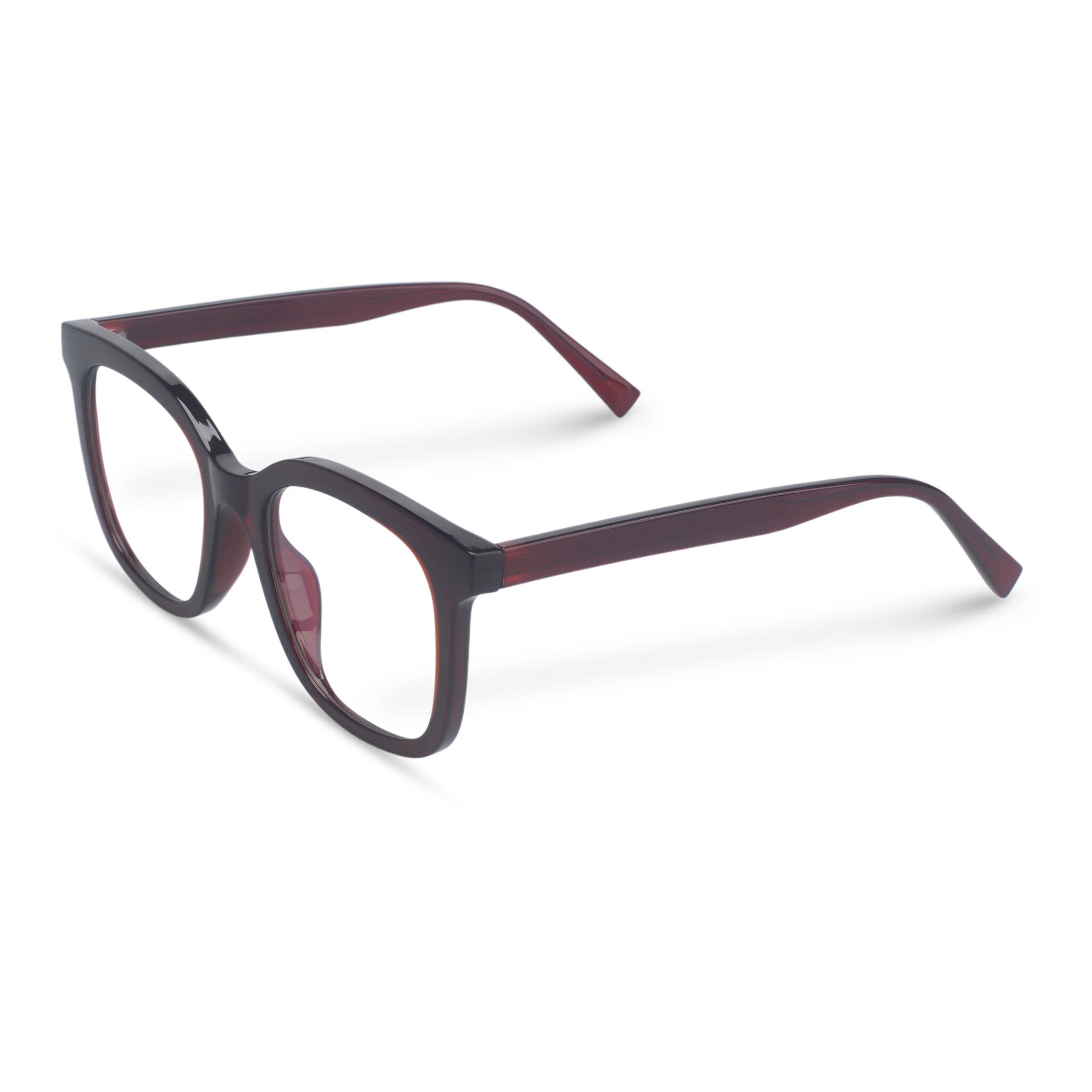 Oversized square red eyeglasses