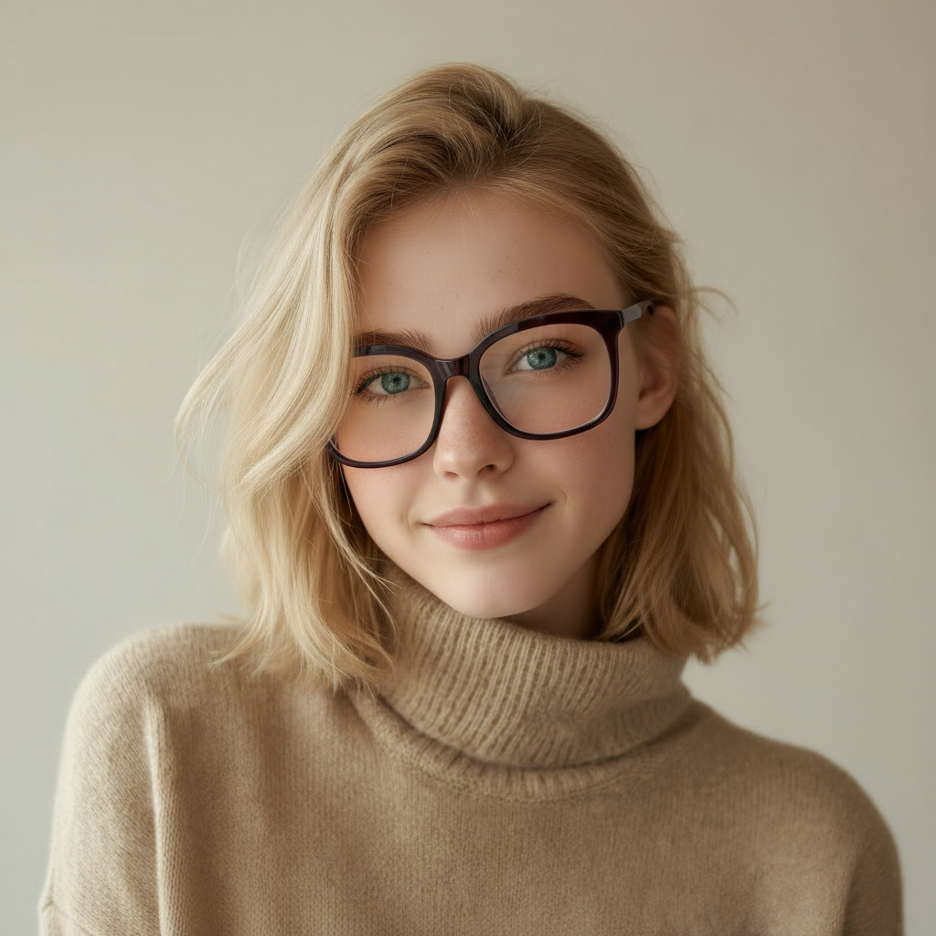 Oversized square red eyeglasses