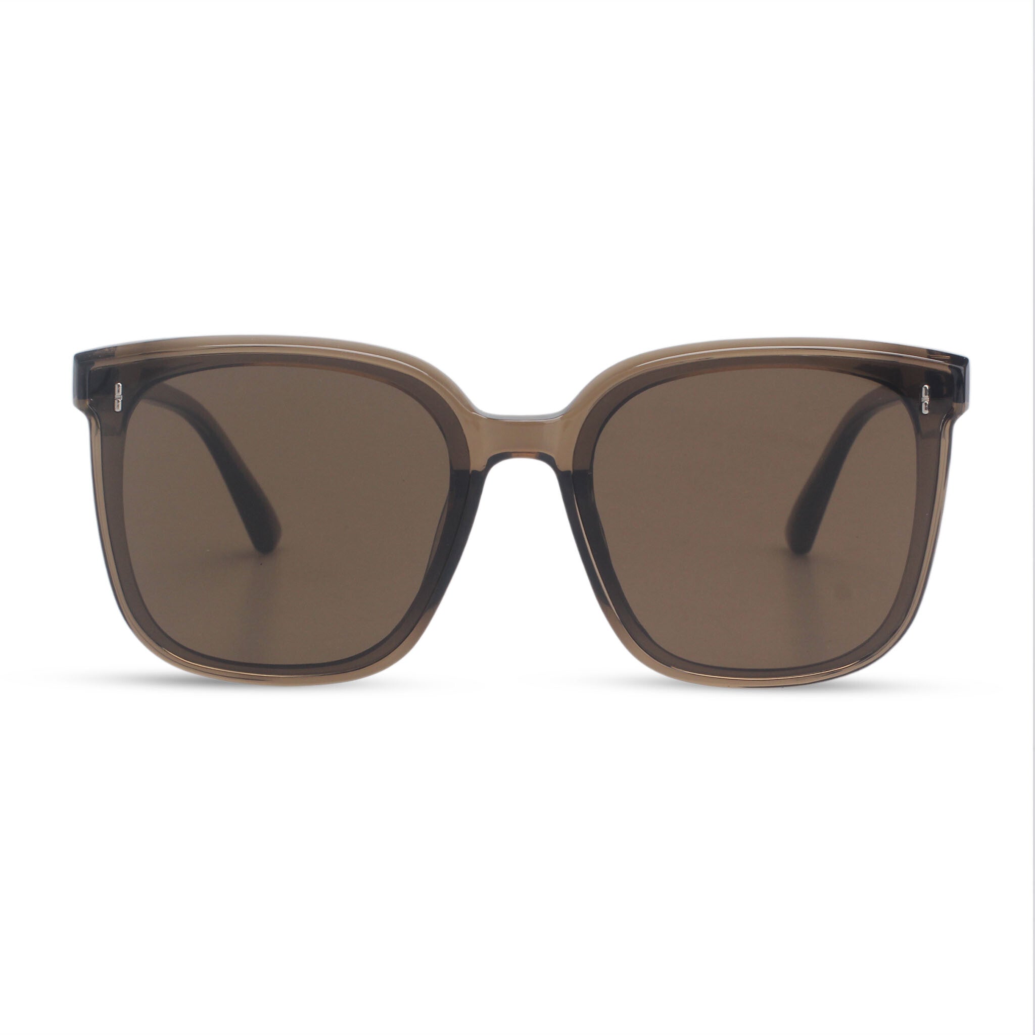 Oversized brown square sunglasses