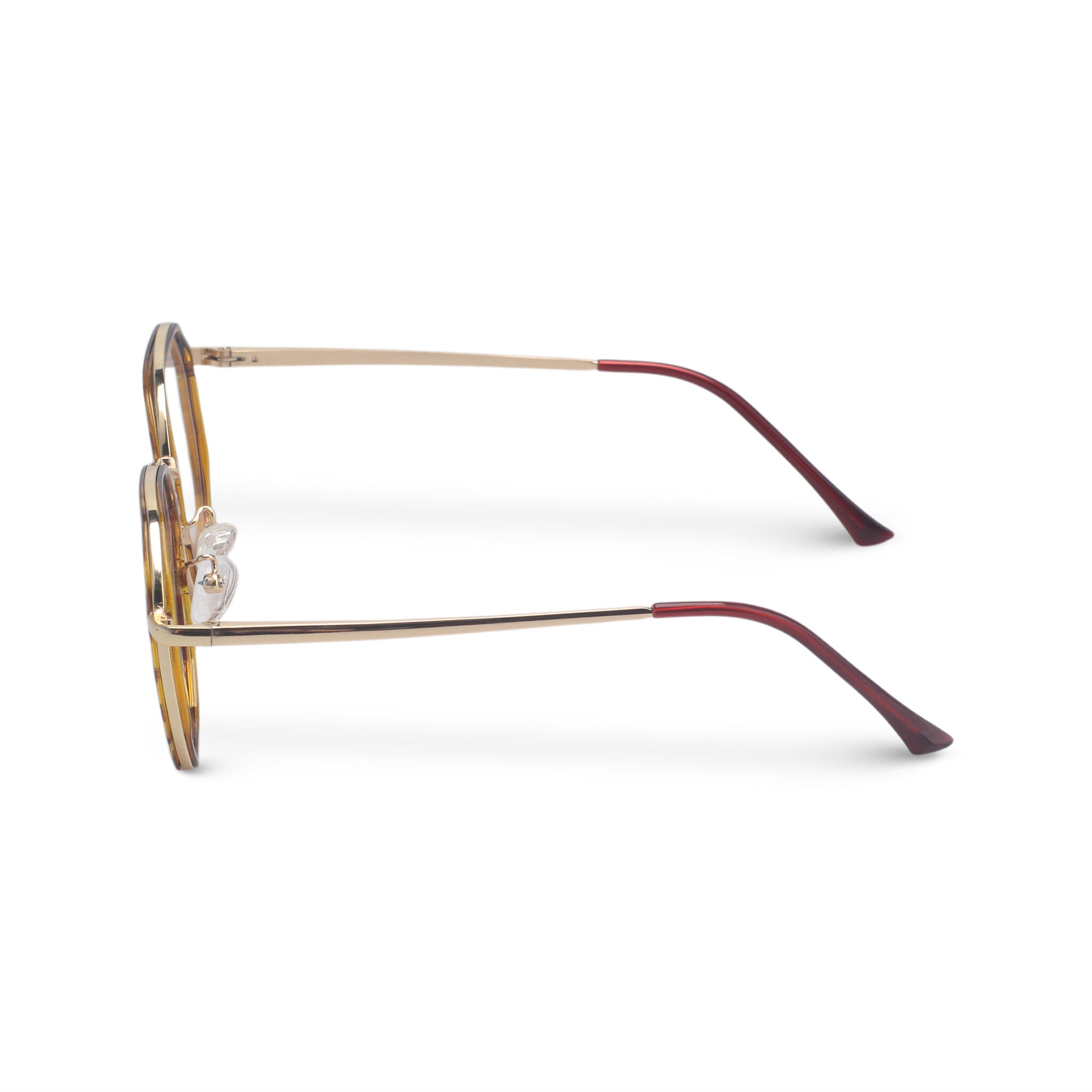 Geometric tortoise and gold eyeglasses