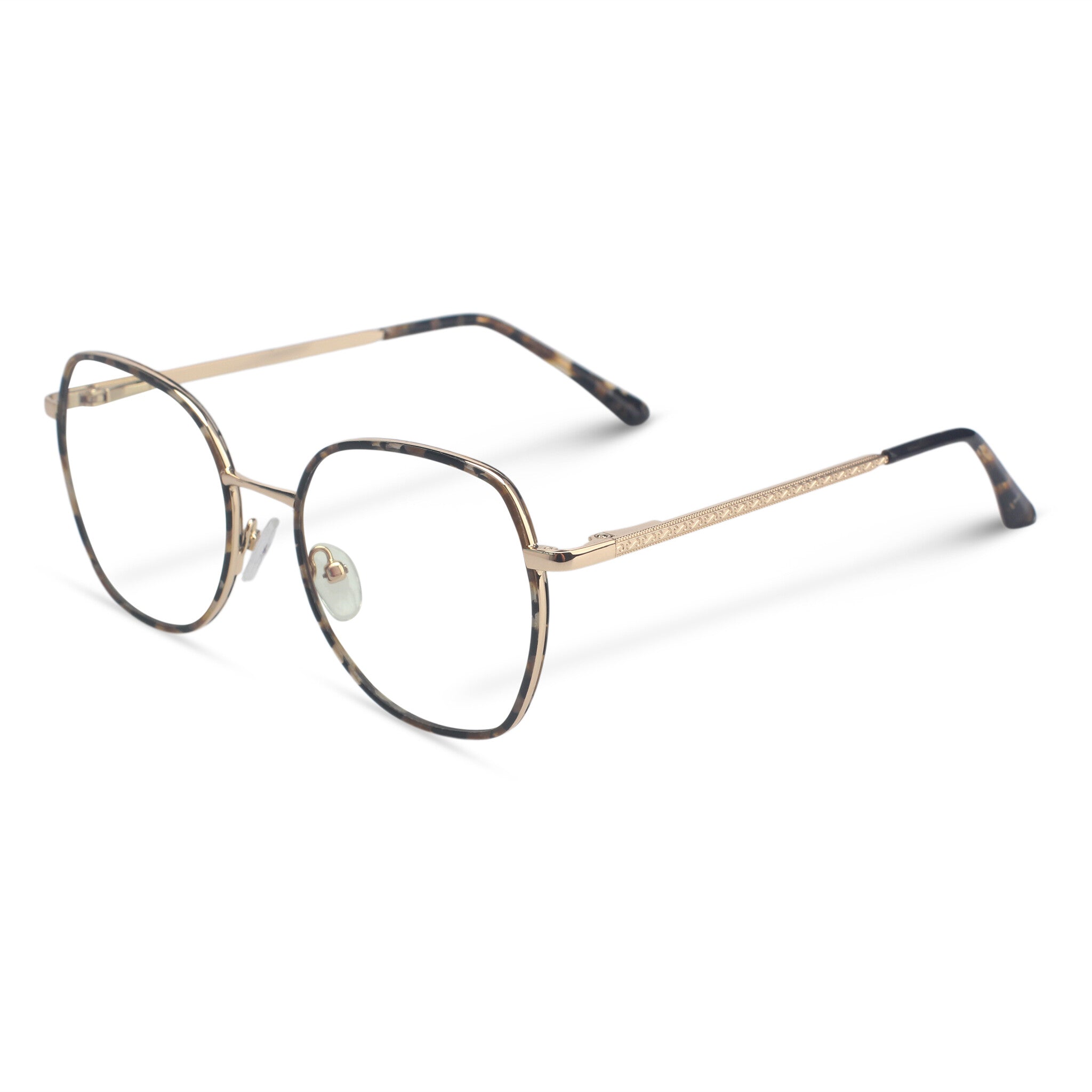 Minimal geometric brown tortoise eyeglasses