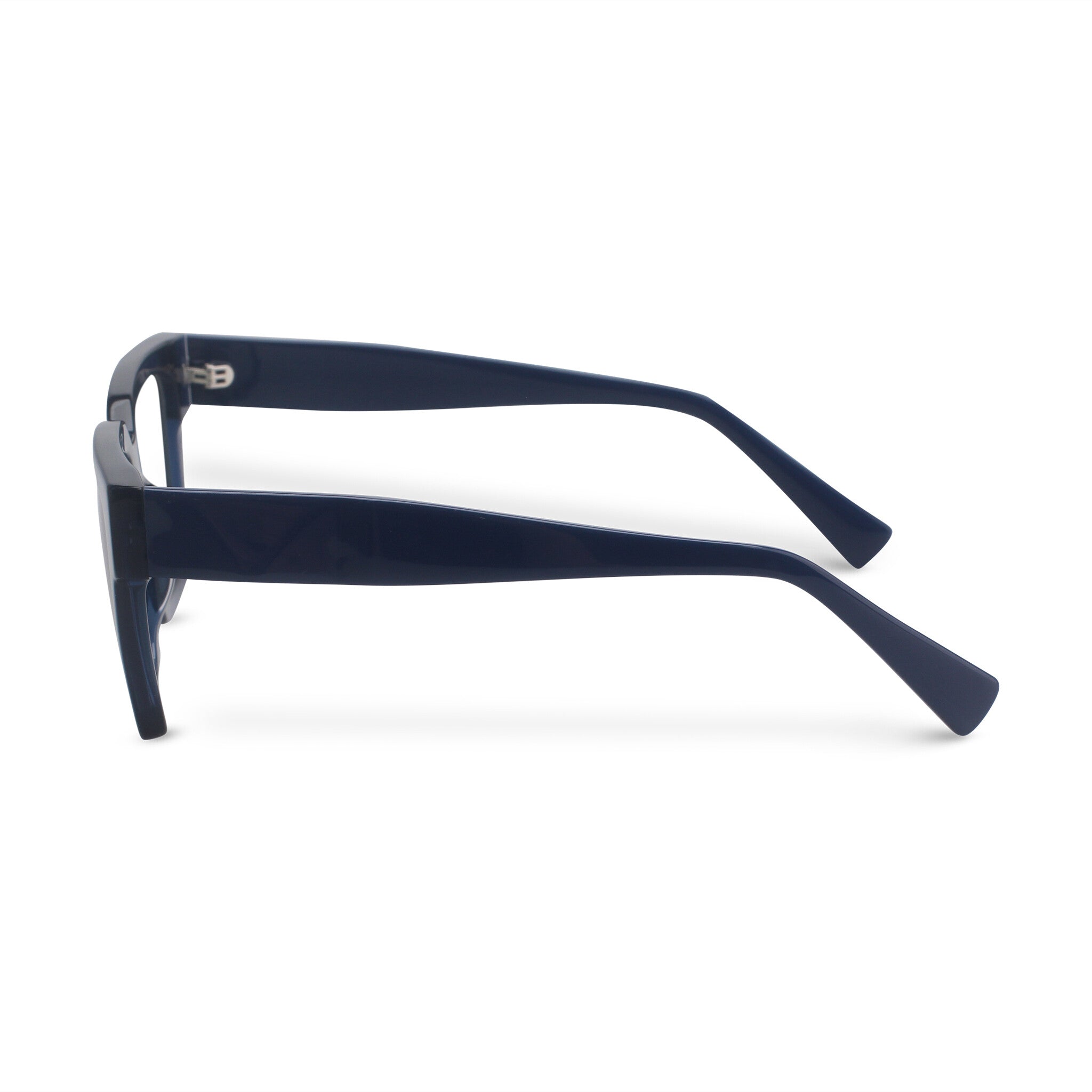 Bold rectangle blue eyeglasses