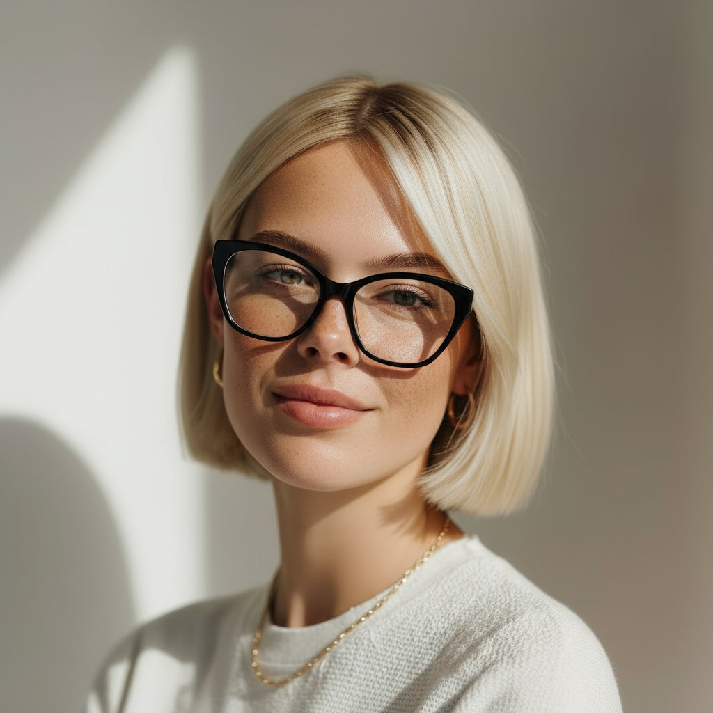 Women cat-eye black eyeglasses