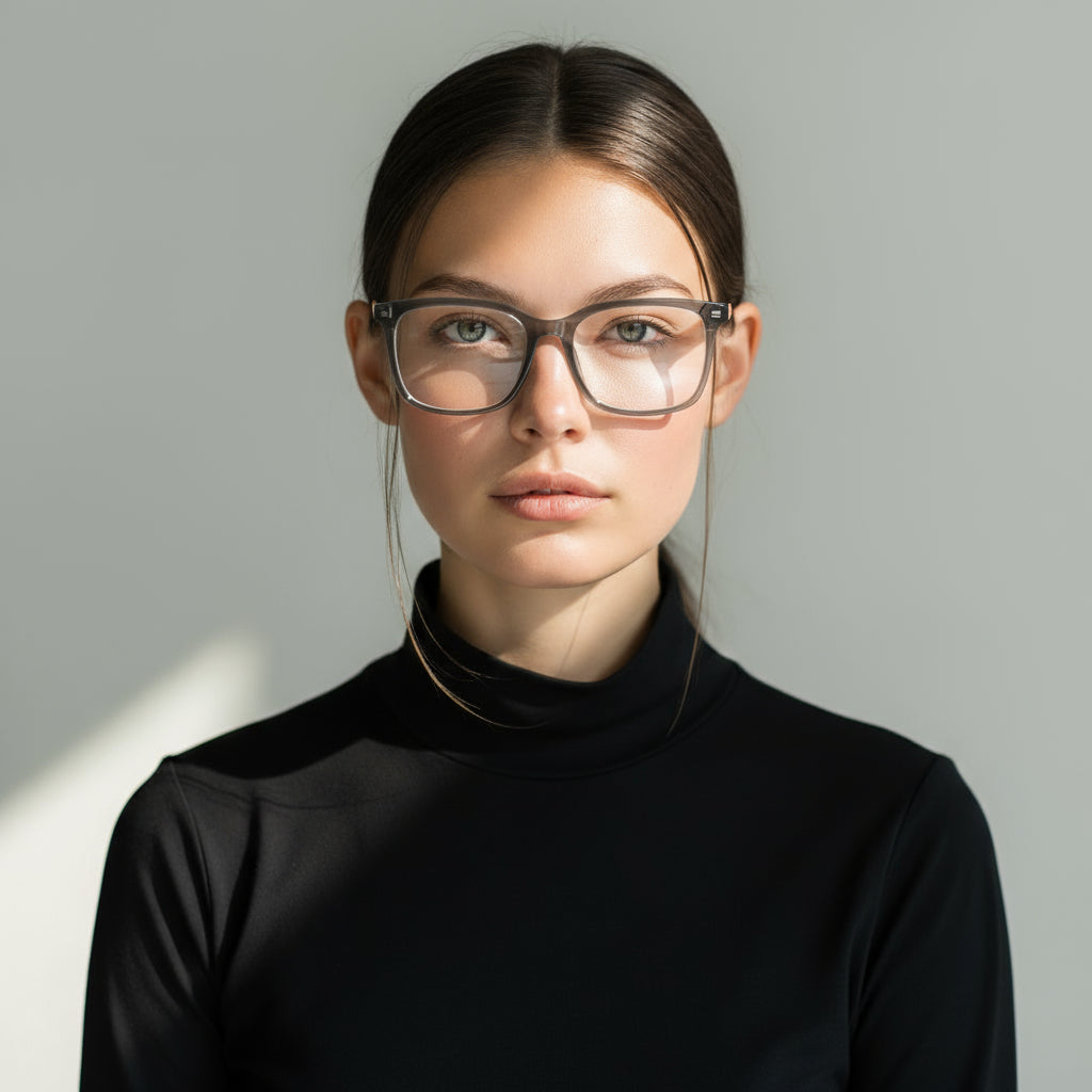 Classic square brown eyeglasses