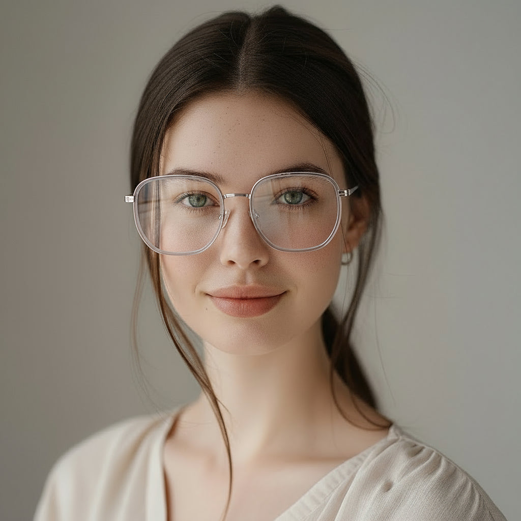 Minimal metal gold geometric eyeglasses