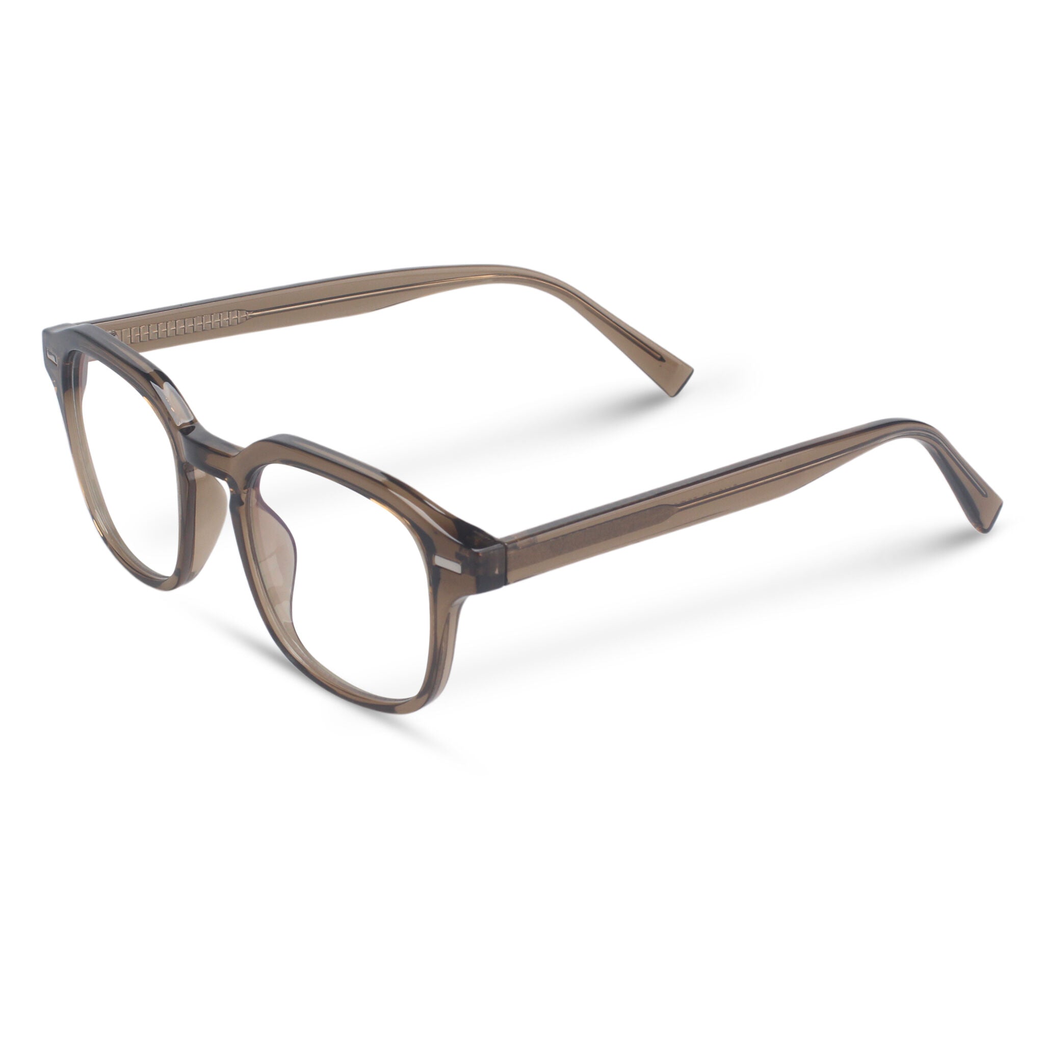 brown square plastic eyeglasses