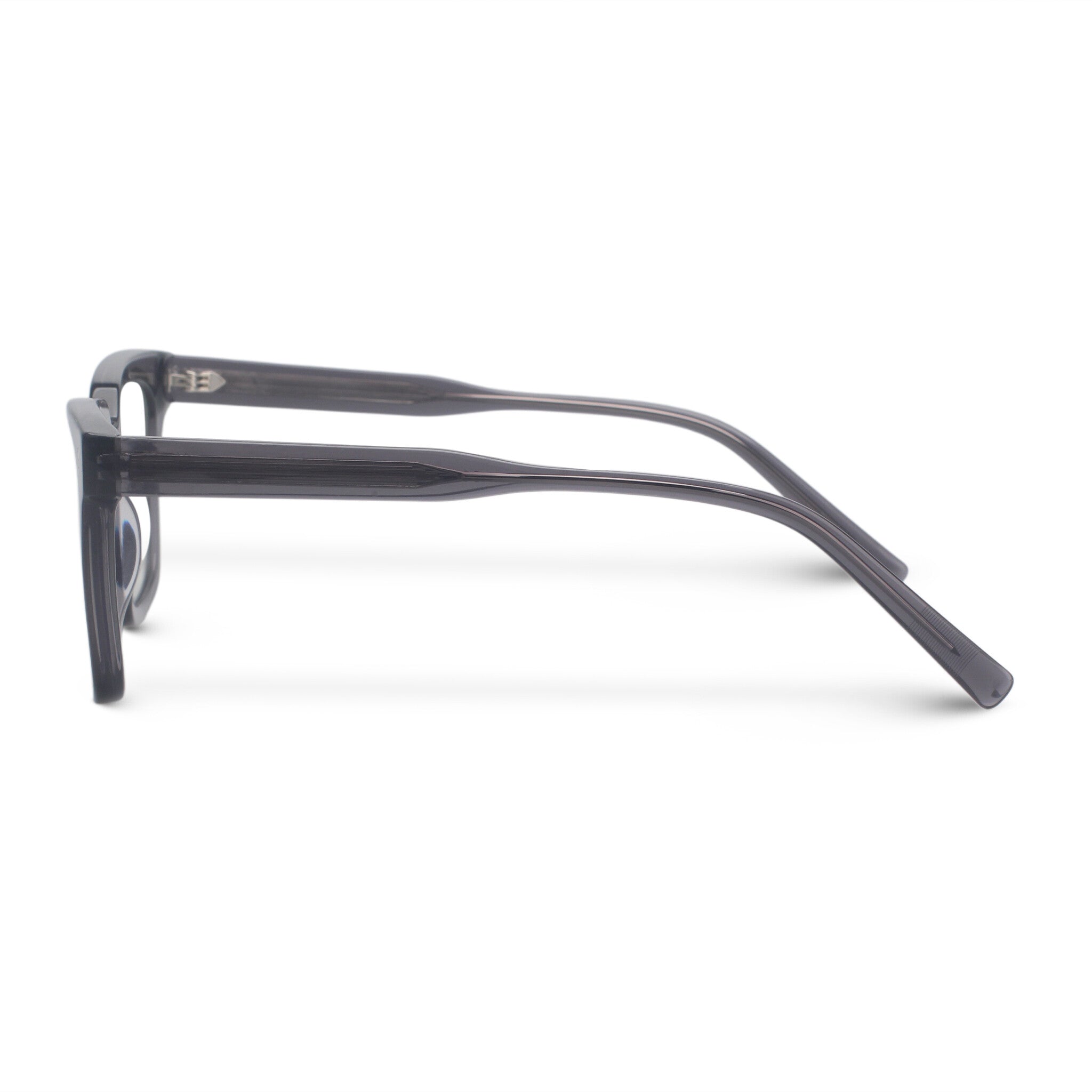 grey square plastic eyeglasses