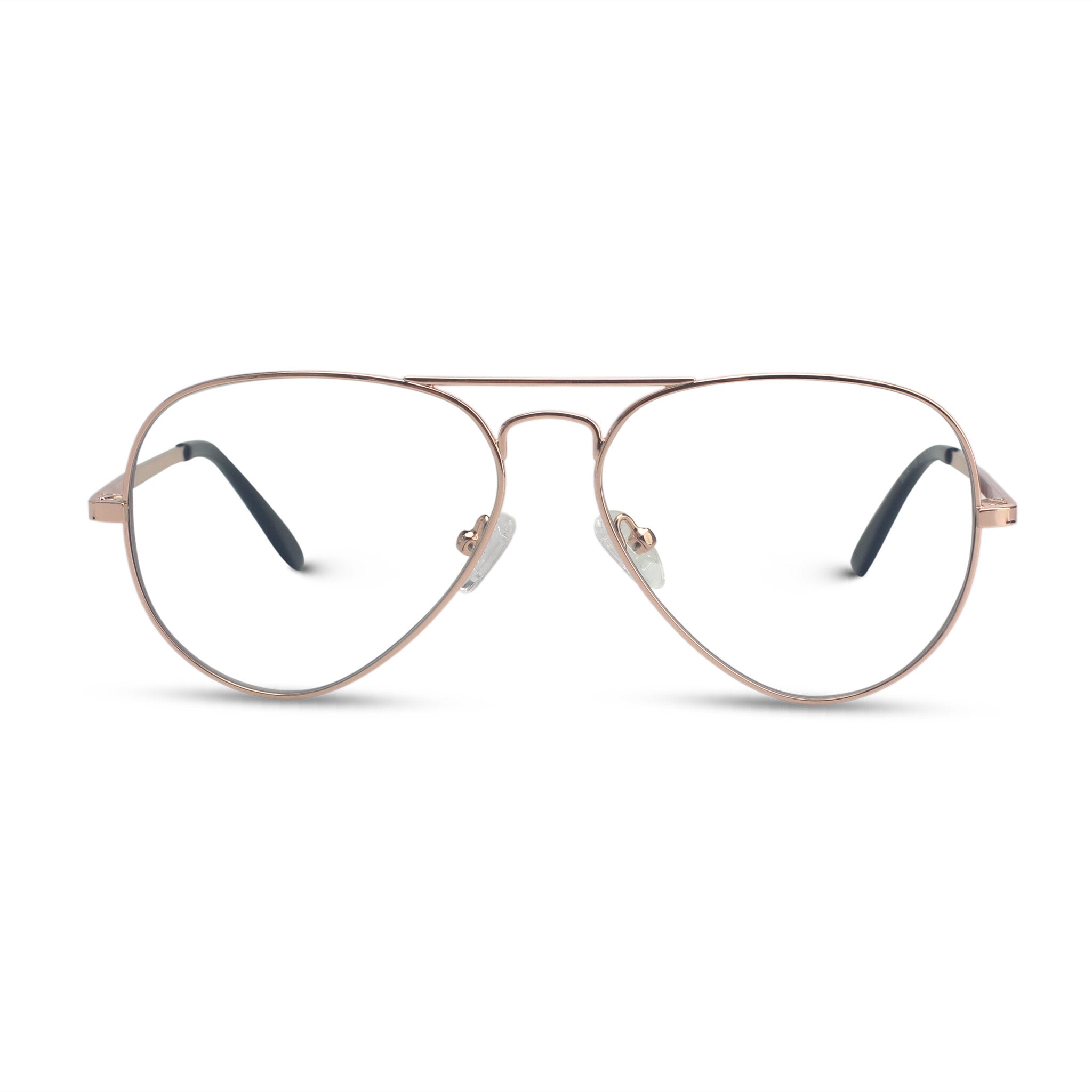 Classic aviator rose gold eyeglasses