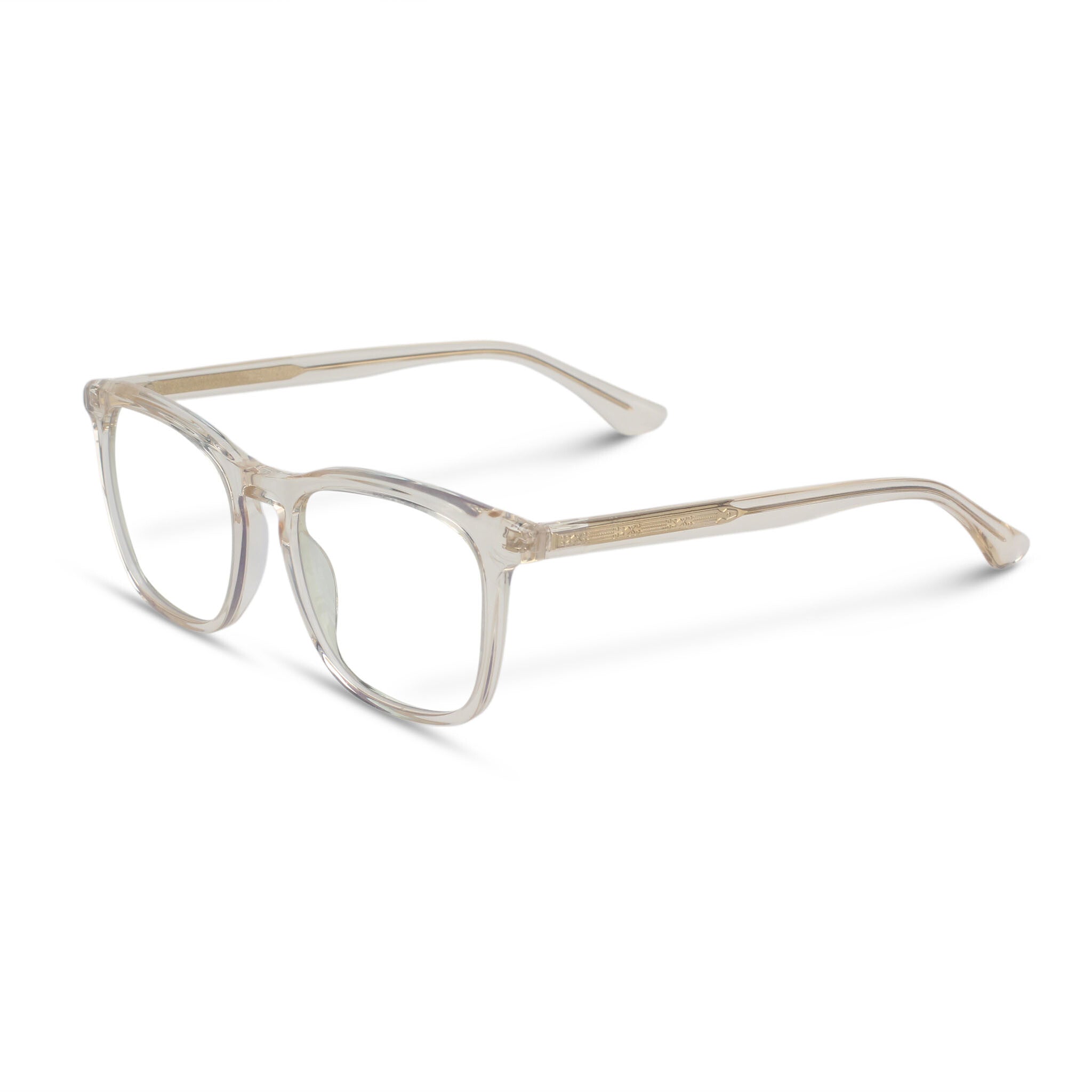 Clear yellow plastic eyeglasses