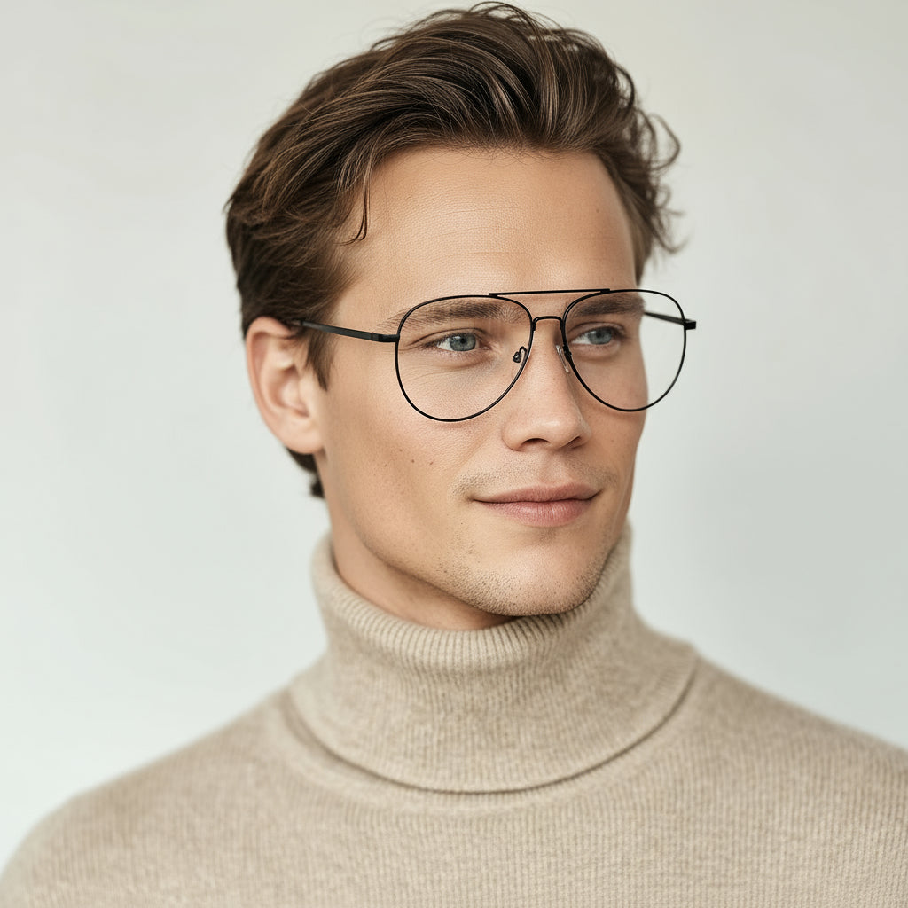 Classic aviator black eyeglasses