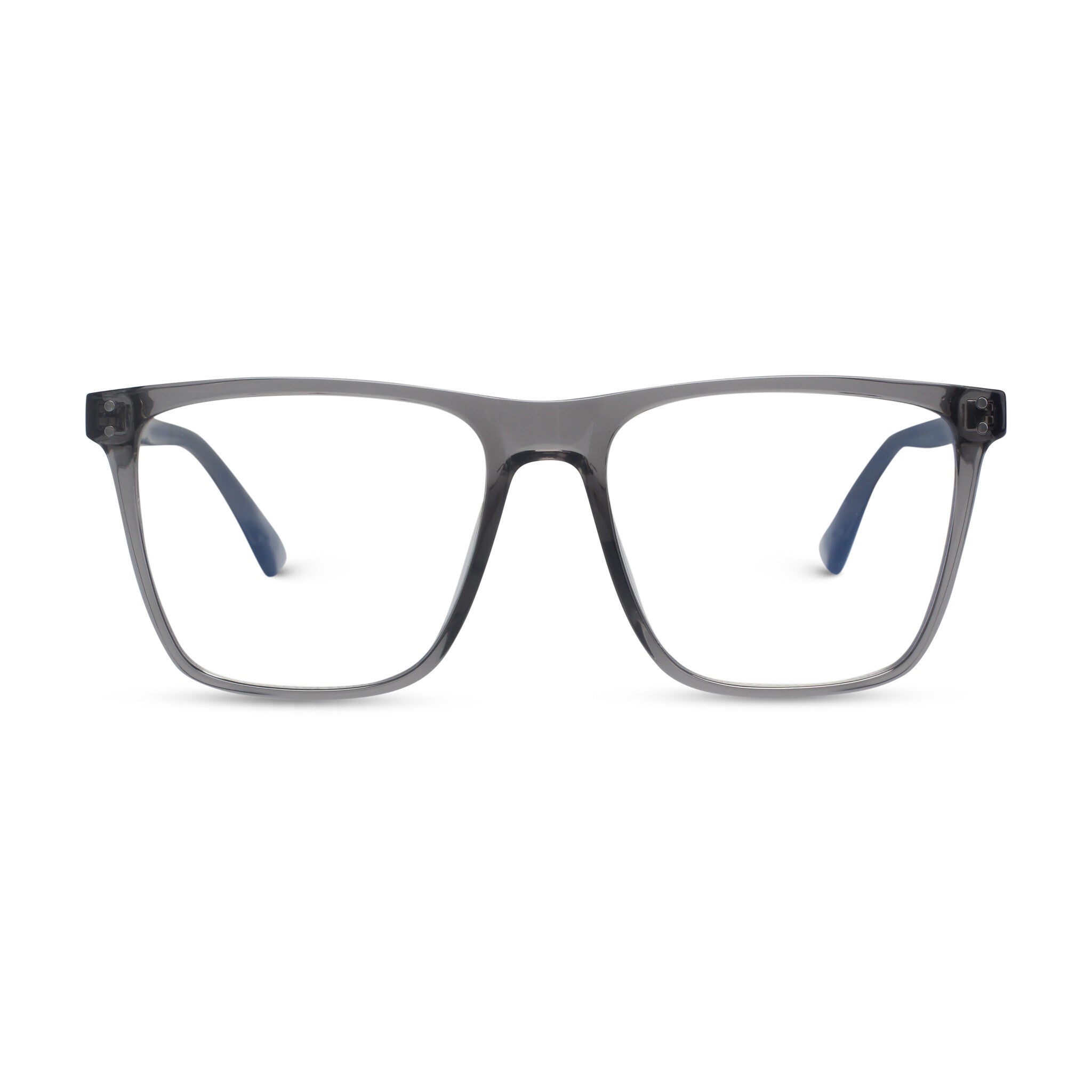 Classical square grey transparent eyeglasses