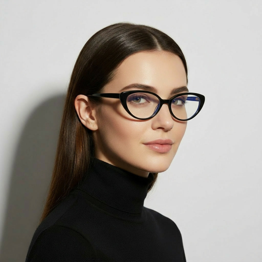 black oval glasses