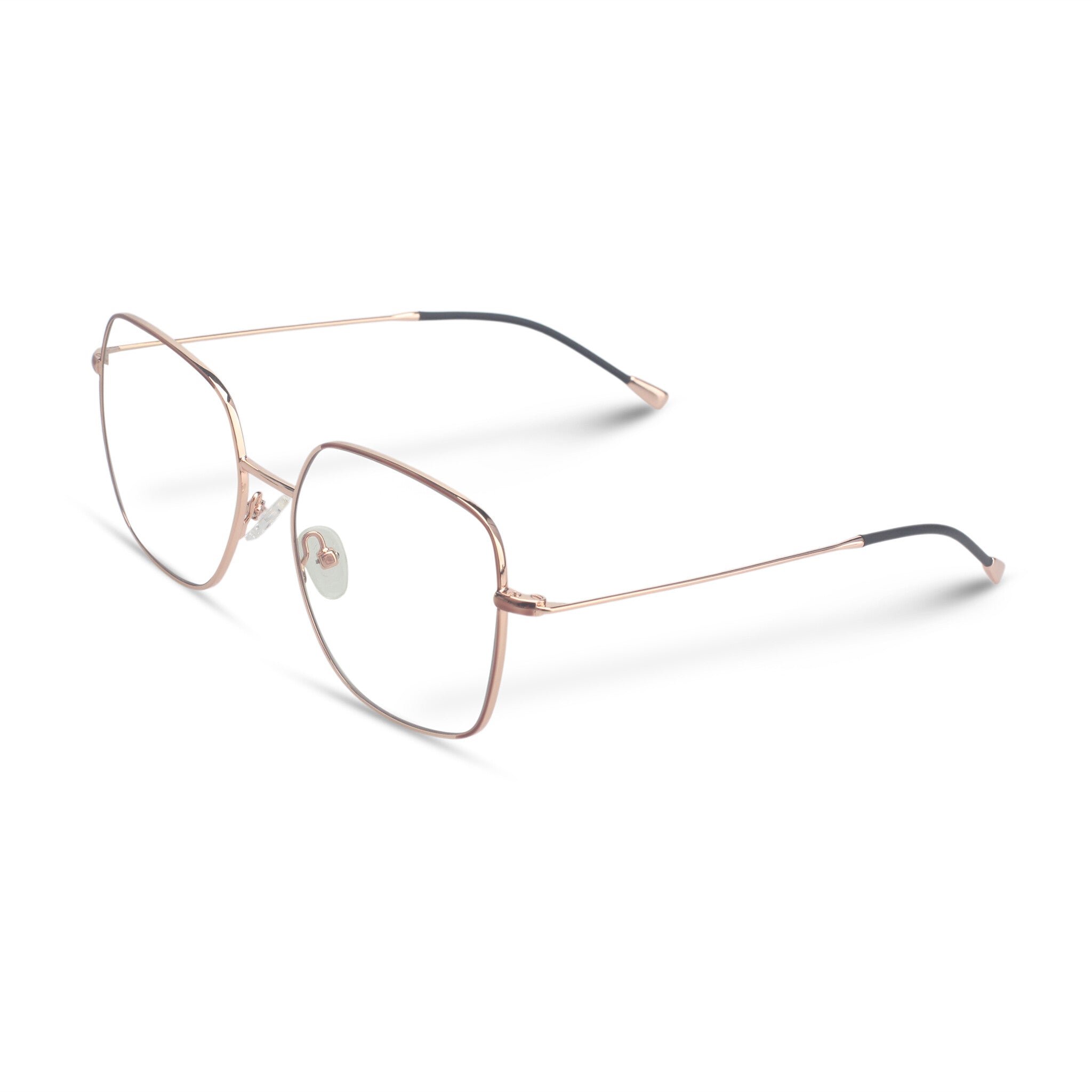 Oversized squared rose gold eyeglasses