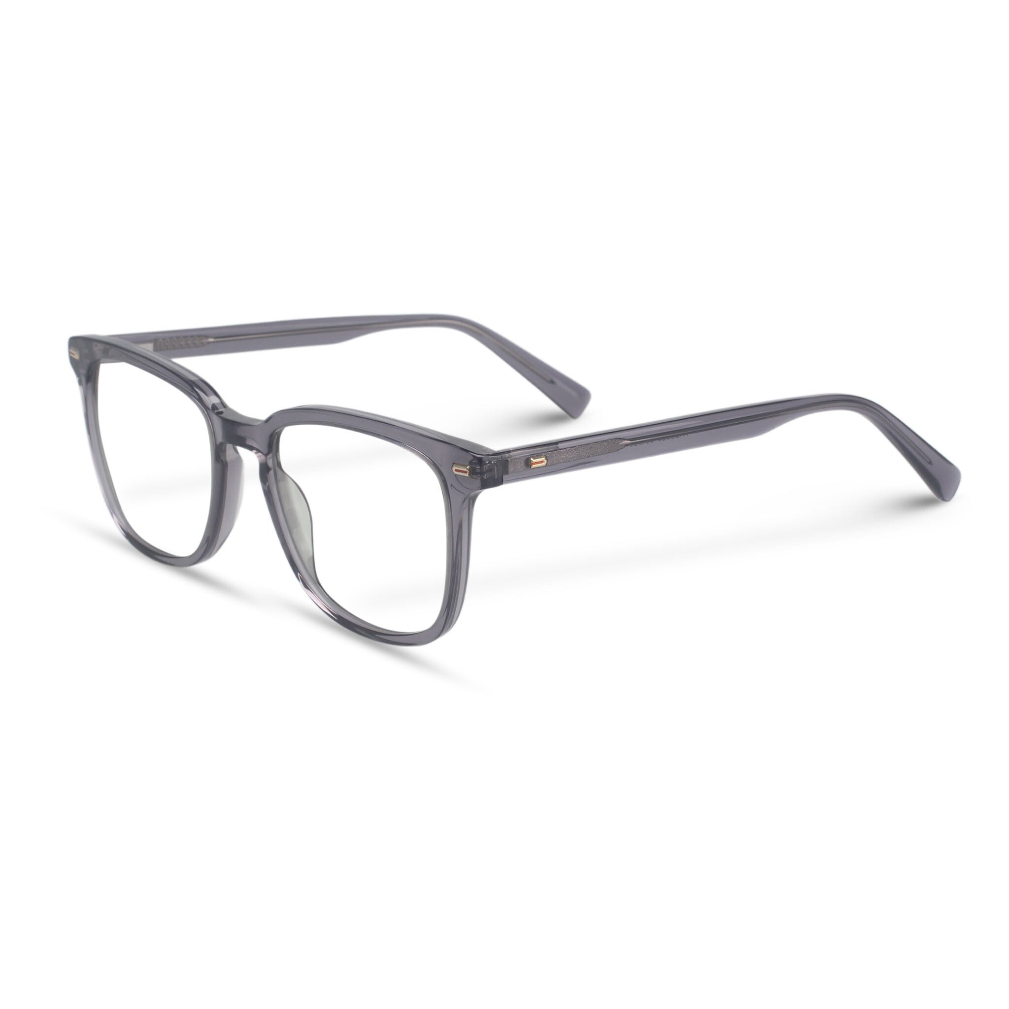 Classic square transparent grey eyeglasses