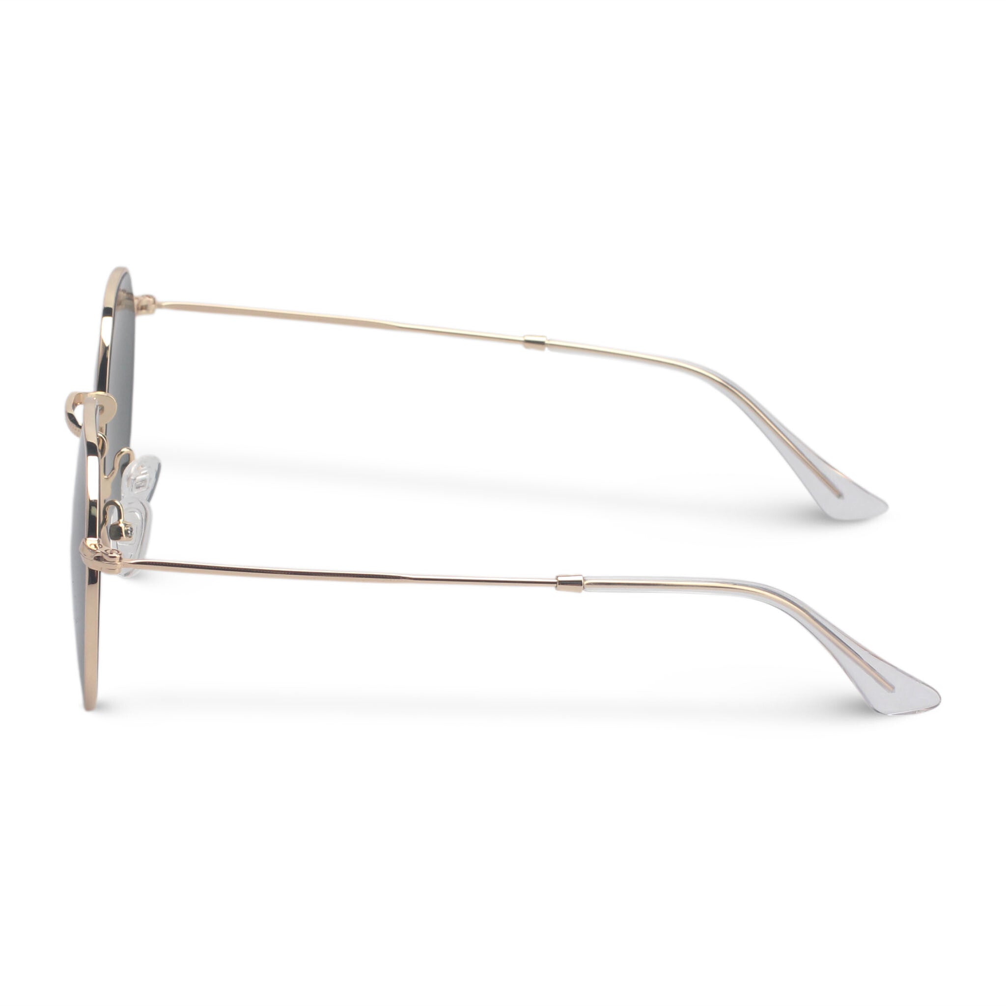 Geometric minimalistic gold and green sunglasses