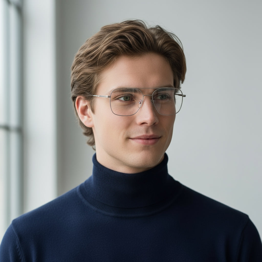 Aviator silver eyeglasses