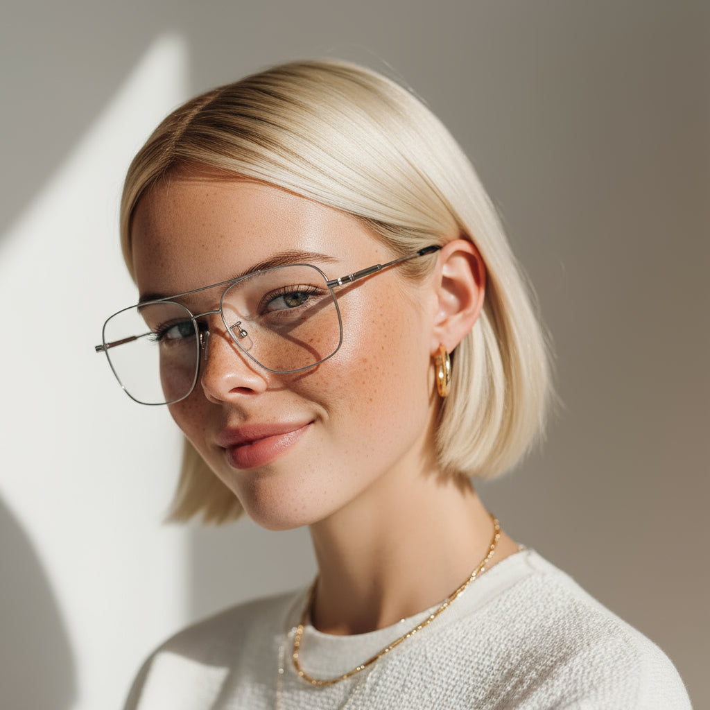 Aviator silver eyeglasses
