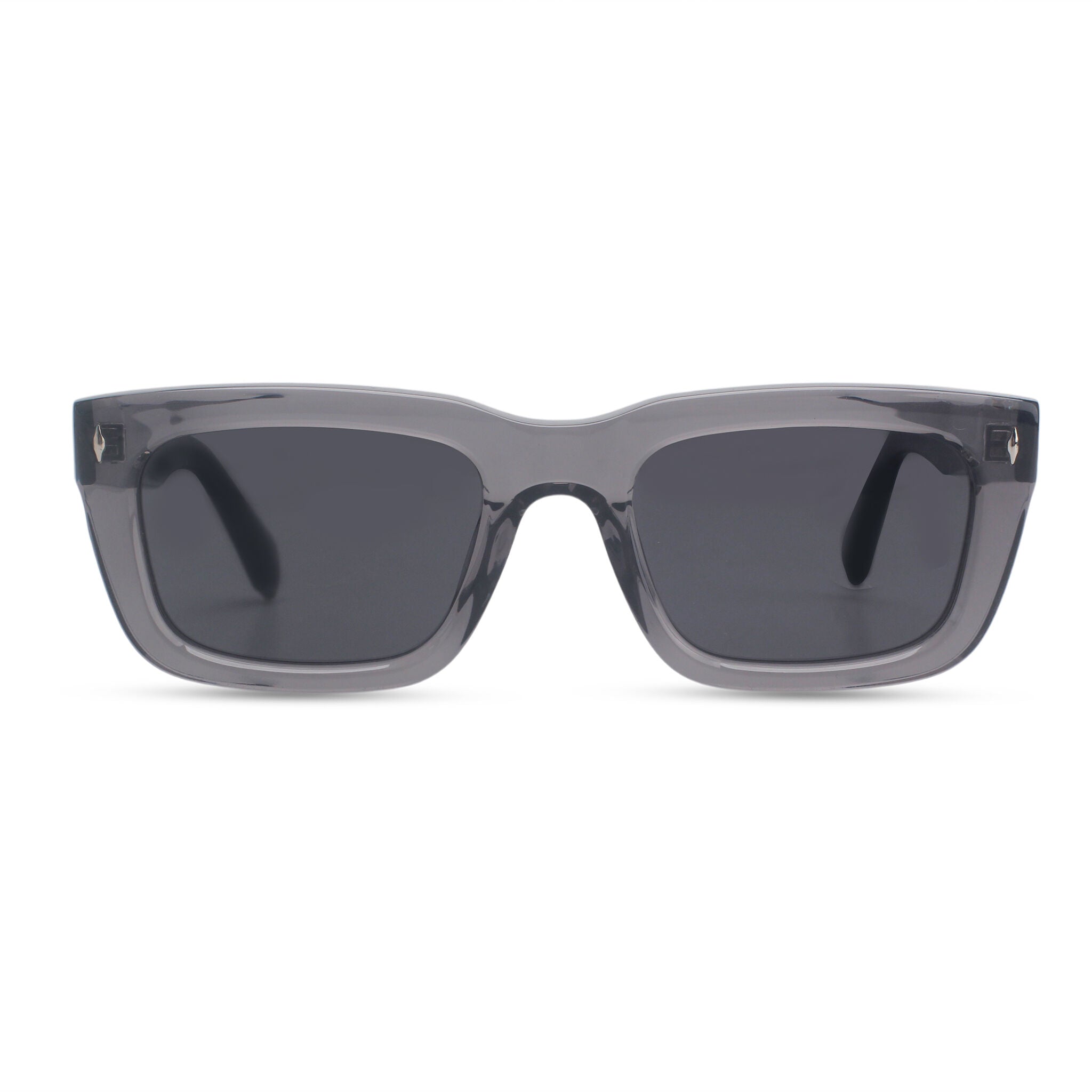 Classic rectangular grey sunglasses