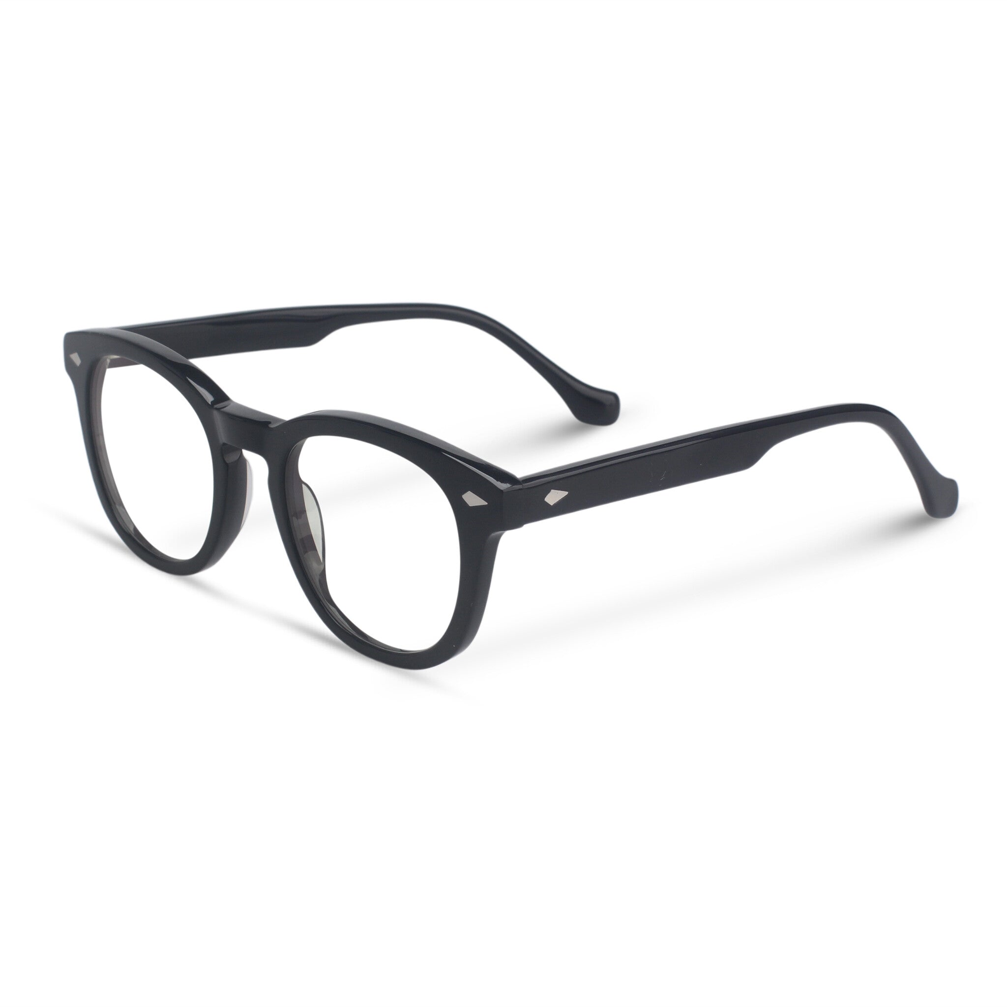 Black round plastic eyeglasses