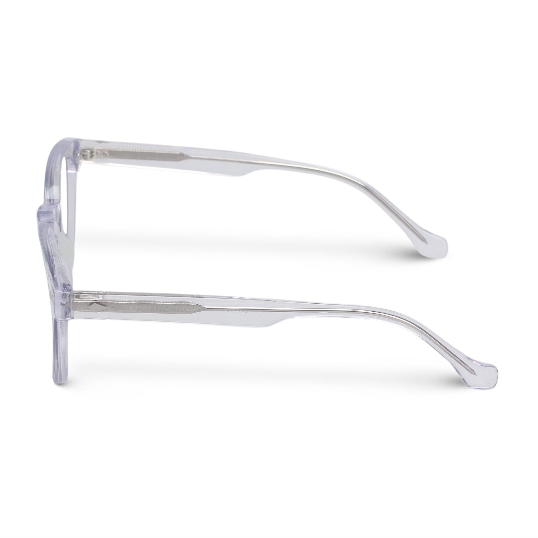 Clear transparent round plastic eyeglasses