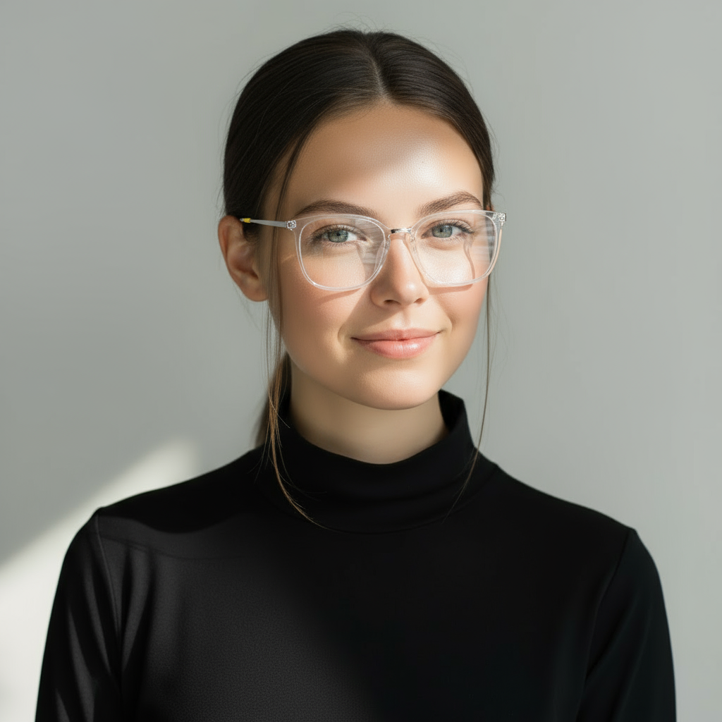 Classic square transparent eyeglasses