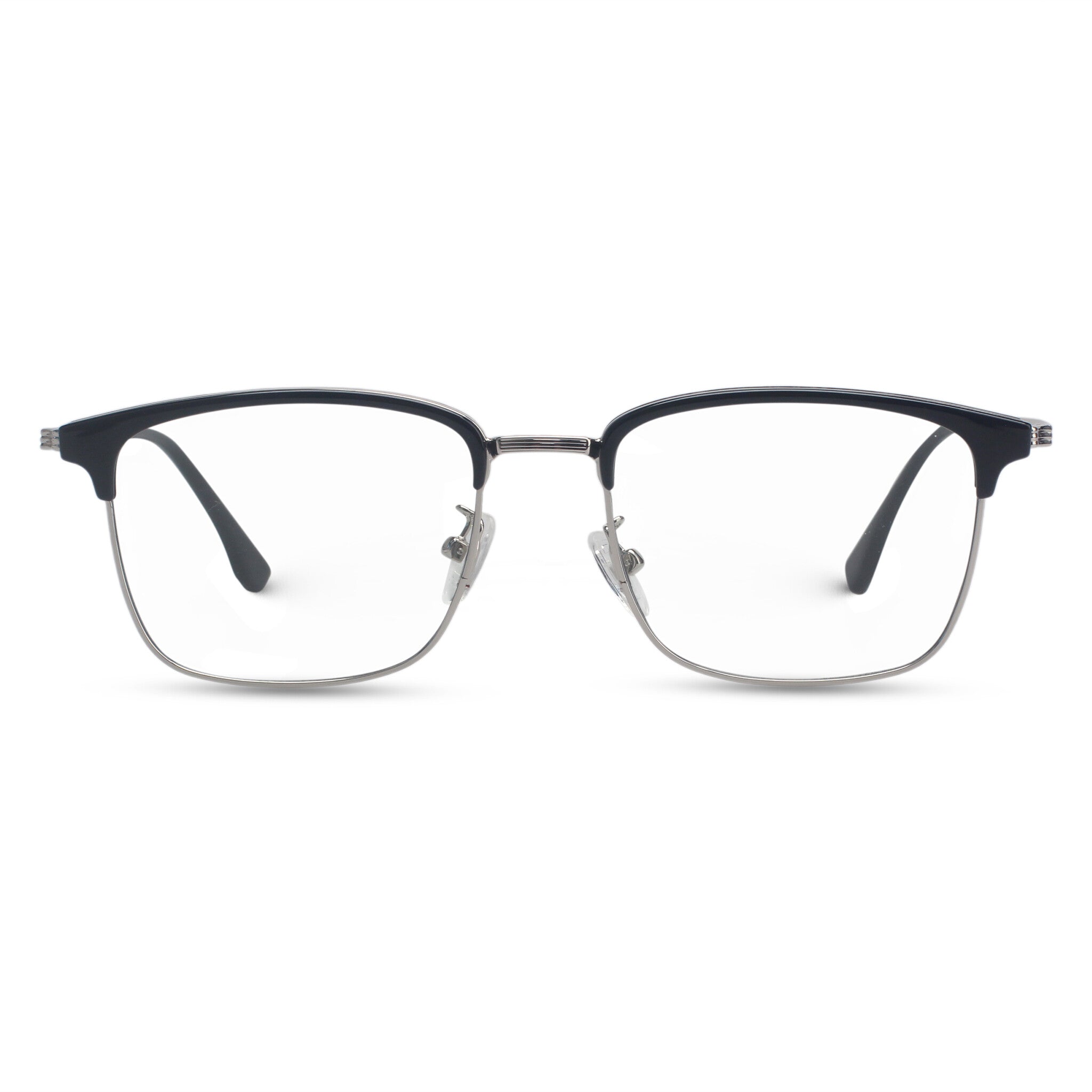 Square black and silver eyeglasses