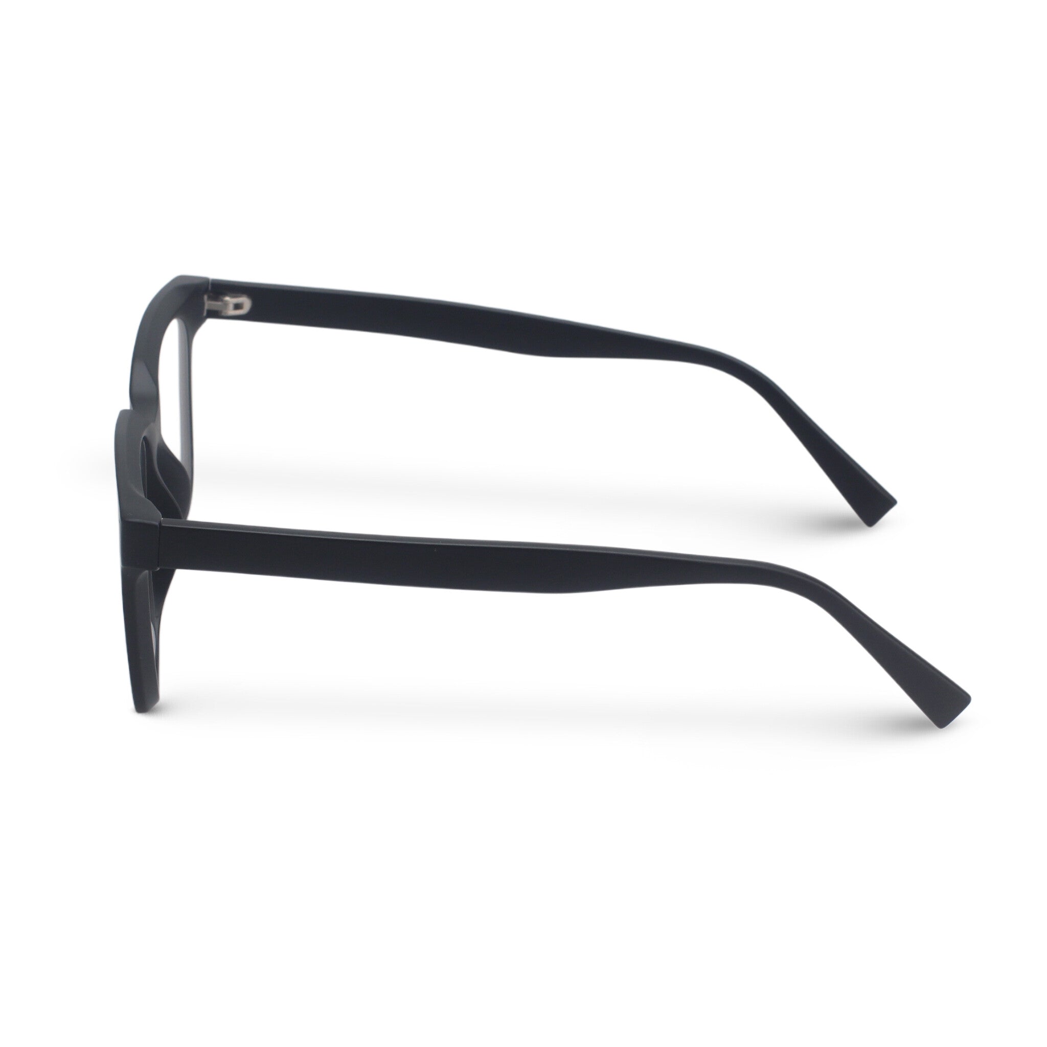 Black matte square plastic eyeglasses