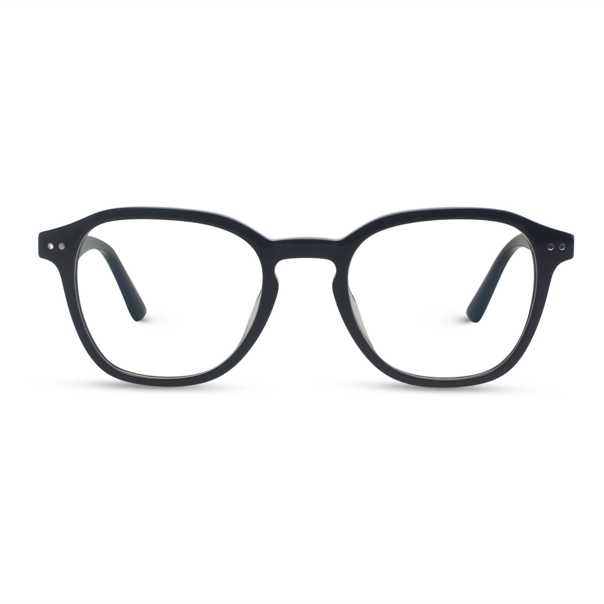 Minimal square black eyeglasses