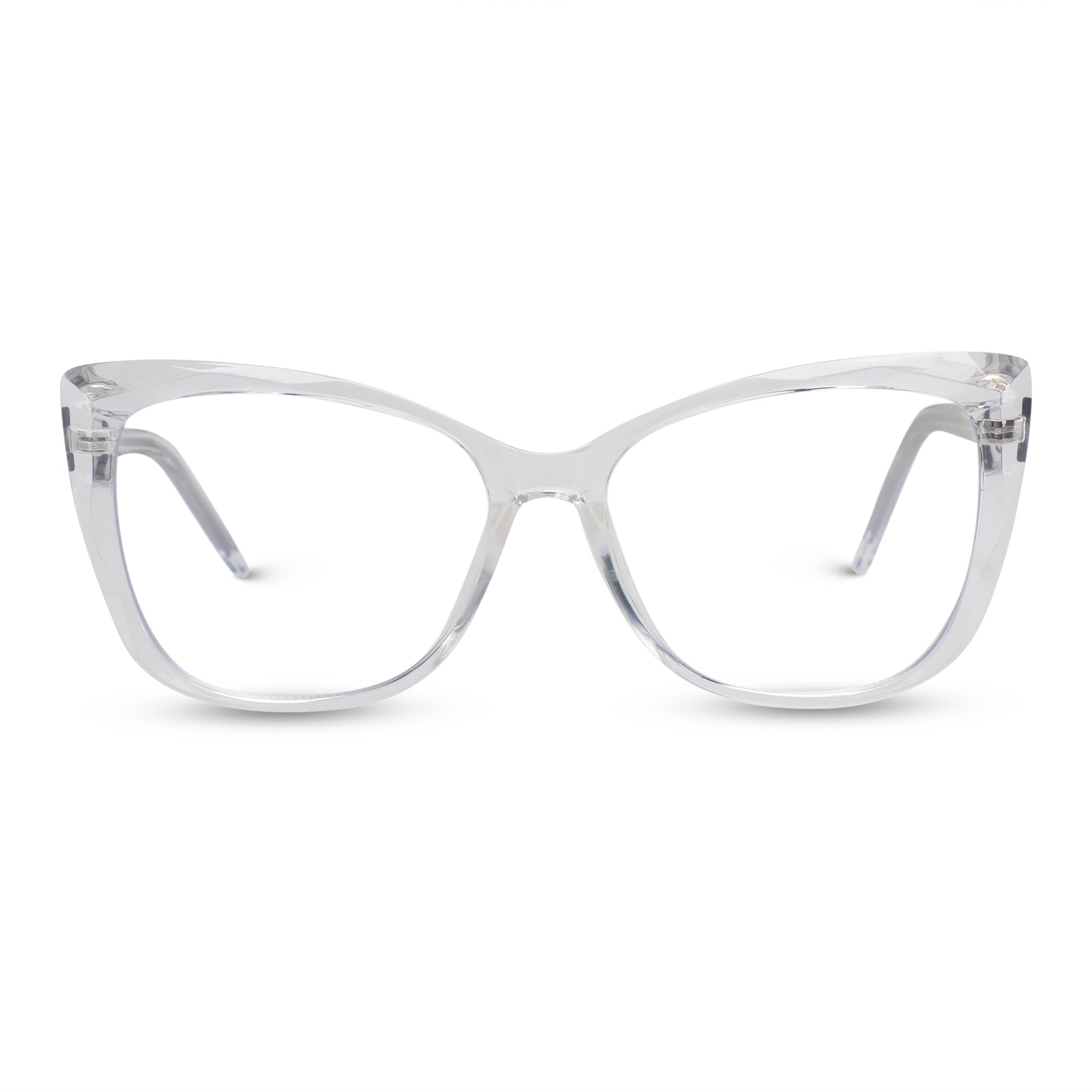 Cat-eye transparent eyeglasses