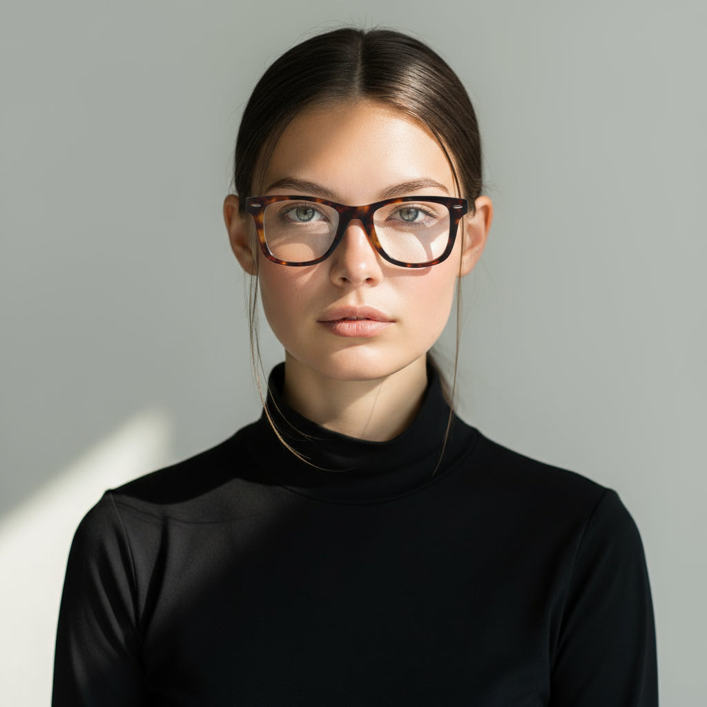 Classical tortoise square eyeglasses