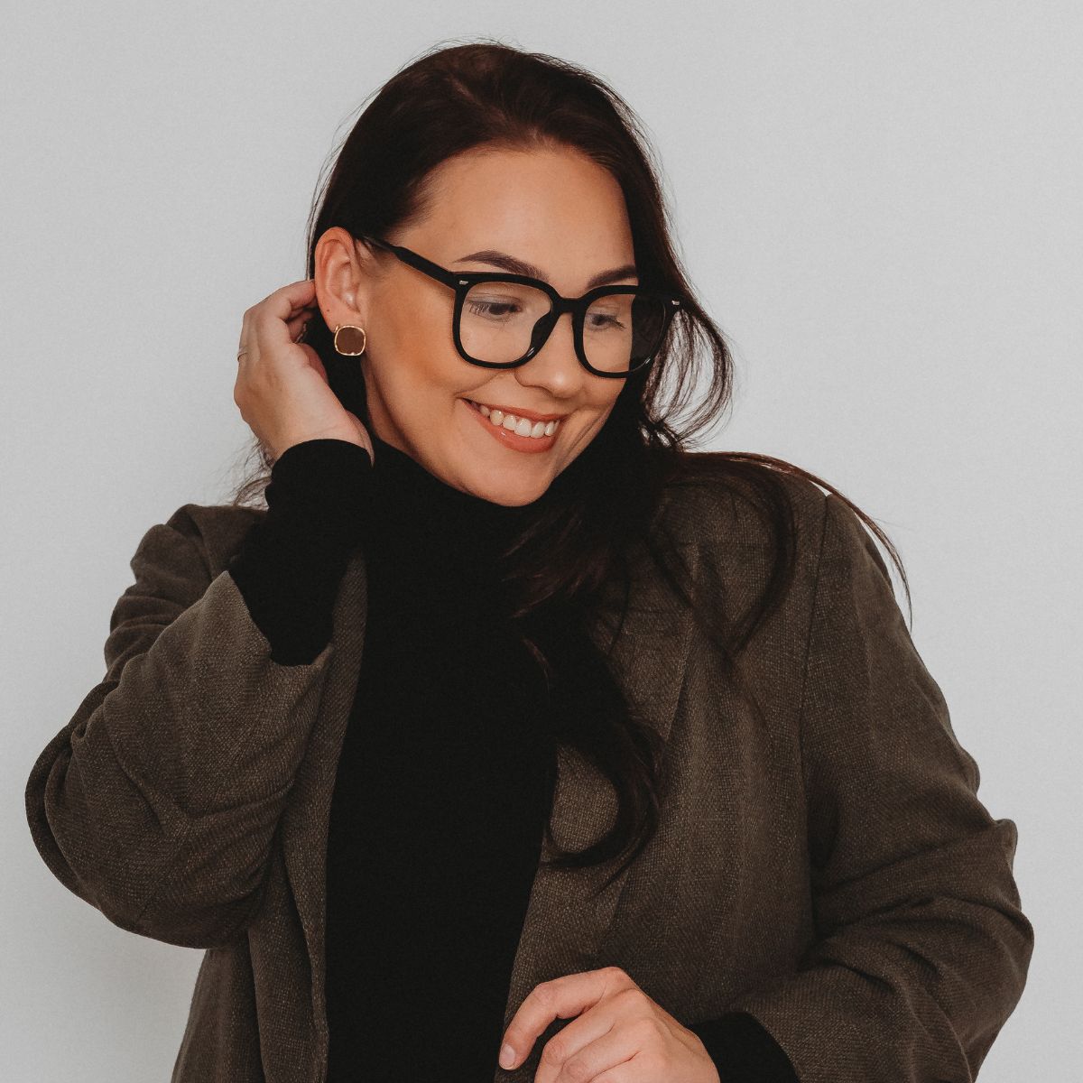 Oversized square light-pink eyeglasses