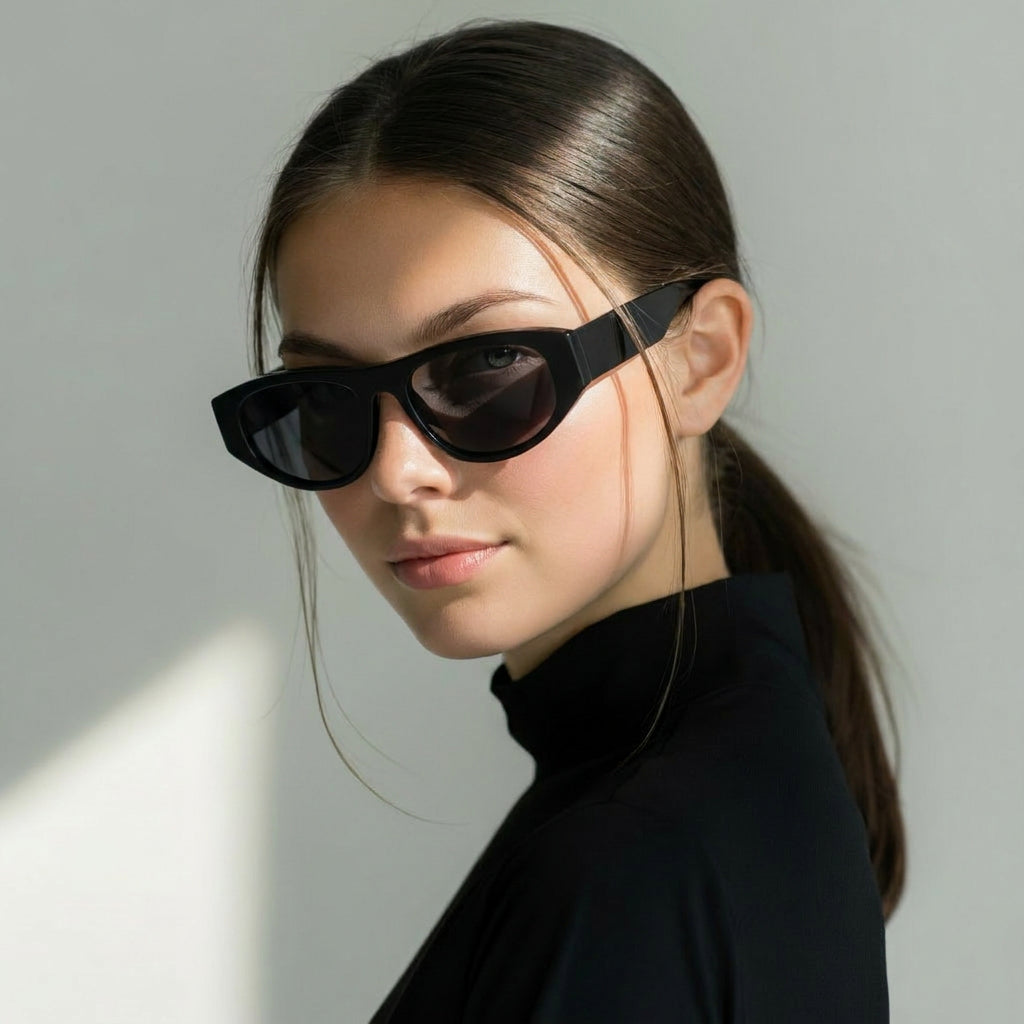 Como oval black sunglasses